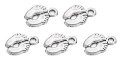 40 Tibetanska Antik Silverlegering Fotspår Hänge Halsband