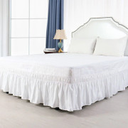 Bed Skirt Brushed Polyester Three-Sided Elastic 100x190 cm Snow White