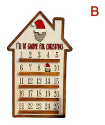 Halloween Adventskalender Trä Nedräkning Till Juldekor Skräck Ornament Vit