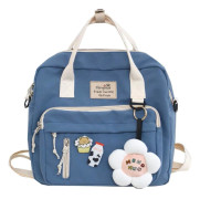 Ryggsäck söt tote väska med blomma tillbehör Kawaii stift för flickor skola ryggsäck