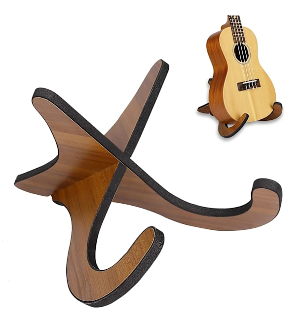 1 ställbart träukulele-ställ Fällbart gitarrställ Solid