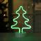 Julgrans Neonskylt Lampa med Bas Grön LED Natt Neonljusskylt för Festtillbehör Flickrum Dekoration Tillbehör