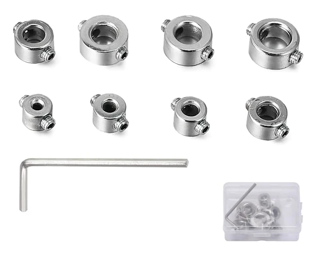 Set med 9 djupstoppringar - Positionsregulator - Positioneringsring - HSS-lokalisator - Djupbegränsare - 3-12 mm pluggar