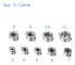 Set med 9 djupstoppringar - Positionsregulator - Positioneringsring - HSS-lokalisator - Djupbegränsare - 3-12 mm pluggar