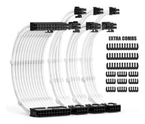 PSU-kabelförlängningssats 30CM med kabelkammar förlängningsströmförsörjningskabel 24Pin 8Pin(4+4) 8Pin(6P+