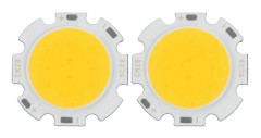 2x 5W Chip Ljus Runda Cob Super Ljus Led Lampor Varmvit Dc15-17v