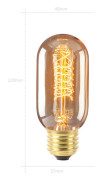 12 st T45 Edison Glödlampor 40W Retro Spiral Volframlampa 220V