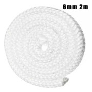 Unik 6/8/10/12mm Vit Tätningslina Spisdörr Eldstadslina 2m Glasfiber Högtemperatur Vedeldad Tätningsrep Ersättning