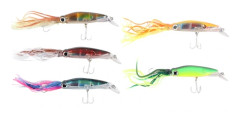 5-pack Livfulla Bläckfiskbeten Portabla Färgglada Hårda Bläckfiskdrag Swimbait Saltvatten Sötvatten