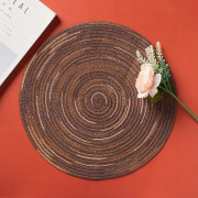 1 bit linne bomull bordsduk för matbord, halkfri teservis blomma rund folie Mixed Brown Round -11cm