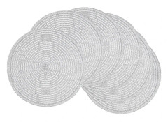 Plastunderlägg, Runda Flätade Underlägg Set om 6, Polypropen, Tvättbara, Värmebeständiga, för Kök, Matbord, Fester, Bröllop