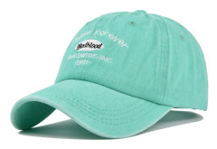 Retro liten brevbroderad keps Broderad Patch Peaked Cap Tvättad Distressed Solhatt Keps Cb3908LakeWaterGreenColor Justerbar