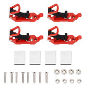 4 Set Takräcke Spadefäste Kraftigt Multifunktionellt Metall Gummiklämma Monteringsfäste Kit Hållare för Takräcke Båtar Verktyg Yxa Vägg Röd