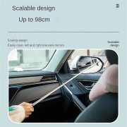 Mini Bilsqueegee Sidospegel Liten Squeegee Backspegel Torkare Med Teleskopstång Portabelt Rengöringsverktyg För Bilfönster svart