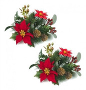 Ljusmanschetter för kronljus 2-pack Jul med blomdesign från Swerox