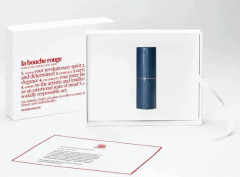 La Bouche Rouge Navy Blue Leather Lipstick Case