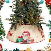 Julgransring i Tum Santa Pepparkaksbils Rutig Julgransöverdrag för Julgransdekorationer Avtagbar Design Träfotsöverdrag