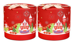 Christmas Candy Boxes, 2 Pieces Round Christmas Boxes Cookie Gift Boxes Bakery Candy Boxes Christmas Gift Boxes for Chocolate Cookies