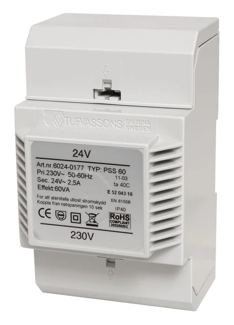 Tufvassons Installationstransformator 24 V (AC) 60 W