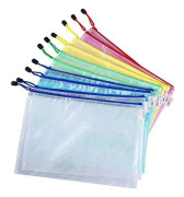 A4 Dokumentficka 10 ST PVC Filfickor Dragkedja Filfickor Väskor för Dokumentförvaring Affärsrecept Organisation - Blandade Färger - 10st A4