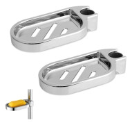 2 st Clip-on Tvålkopp för Duschstång och Stigarrör 22mm Silver Justerbar Badrumspryl