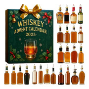 Whiskey Adventskalender 2025, 24 dagars nedräkningskalender med 24 whiskeys, jul 2D akrylprydnader, julgransprydnad, present till Wh 1PC