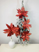 Julstjärna vinröd på en hacka - julgransblommor 69 cm