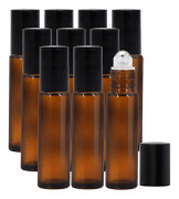10 ml eterisk olja rollerflaskor, idealiska för ljuskänsliga material, återanvändbara och bärbara rullflaskor i gult glas med bekväm roller