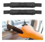 2 st Nackstödshandtag, Bil Främre Bakre Säte Rygg Rullstång Grepphandtag Kit för SUV Pickup Truck (Svart)