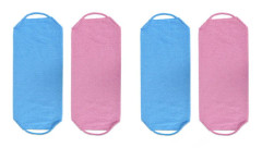 4 x Nylon Lång Handduk Rygg Scrubber, Kropp Döda Hudborttagare, Lämplig för Kvinnor och Män (Rosa +