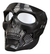 (Transparenta linser) Halloween rollspels paintball spel rekvisita fest taktisk mask helmask högupplösta skyddsglasögon skelett ma