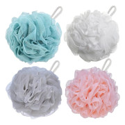 4 st Duschpuff Loofah Svamp Bad Loofah Dusch Scrunchies Badsvampar för Kropp