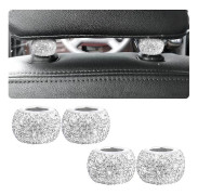 4-pack bilnackskydd, glittrande bilnackskyddsringdekoration, strass-bilnackskydd, diamantbilsätestillbehör (vit)