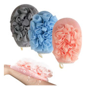 3-pack dubbelsidiga exfolierande handskar, exfolierande kroppsvante