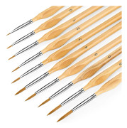 10 st Detaljmålarpenslar Set, Fina målarpenslar för Miniatyrfigurer, Professionell Miniatyrmålning för Nagelkonst, Akryl, Akvarell, Olja