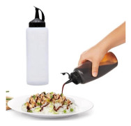 Såssflaska, dekorativ klämflaska, klämflaskor med lock, klämflaska i plast, för grillning, ketchup