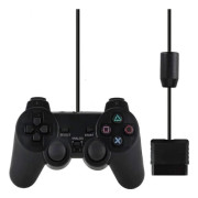 (Svart) Gamepad - Shock Controller - PS2 - Kabelansluten - Vibration - Ergonomisk Black