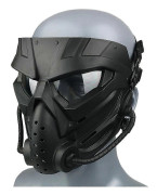 Airsoft Mask Helmask Taktisk med PC-lins Ögonskydd Svart, Klar Lins
