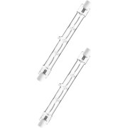 2-pack halogenrör, 400W motsvarande 500W, 118mm, varmvit, R7s, 2700K, 8600lm, dimbar, 220-240V, 360° spridningsvinkel, R7s halogenlampa