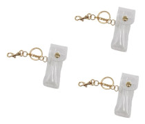 3-pack transparenta läppstift- och läppbalsamhållare för tjejer, handväska med hängande läppglans