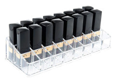 24 fack läppstift arrangör, läppstift förvaring kosmetisk arrangör akryl transparent läppstift stativ