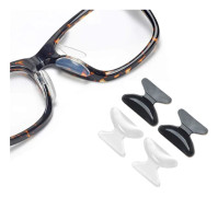 2,8 mm Glasögon Näskuddar - 20 Par Mjuka Silikon Halkfria Självhäftande Fjärilsnäskuddar för Läsglasögon Solglasögon Glasögon (10 Par Svarta + 10 P