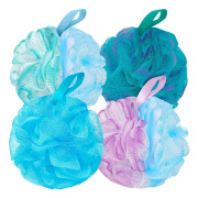 (4-pack 60G Loofah Svamp, Skogsfé) Bad Loofah Duschsvamp Kroppsryggskrubbare Mjuk Mesh Duschpuffar Exfolierande Loofa för Kvinnor & Män Badtillbehör