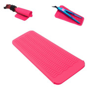 Värmebeständig Silikonmatta Fodral, Hårstylingverktyg för Locktänger, Plattänger, Hårplattare, 29,2 * 15,2 cm, Livsmedelsgodkänd Silikon, Rosa