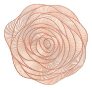 Guld Runda Bordstabletter Set om 4 38 cm Värmebeständiga Vinyl Bordstabletter för Matbord Fest Bröllop Högtidsbordsdekor, Roséguld
