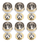 6 ST Rostfritt Stål Vinglas Set 60ml Europeisk Stil Fancy Dekorativa Okrossbara Metallvin L