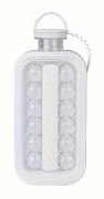 Portable Round Ice Cube Crusher, Insulated Water Bottle with Ice Cube Tray, Home Travel, Silicone
