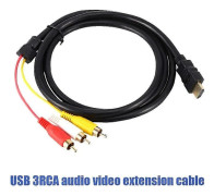 HDMI till RCA-kabel - 1,5 m 5 fot HD 1080p HDMI hane till 3 RCA AV Audio Video Converter Kabel Adapter