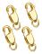 4 st hummerlås för armband, smyckestillverkning, 18k guld, koppar, hoppringar