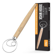 Premium Dansk Degvisp - DutchWhisk med Rostfri Stålring - DanskVisp för Bröd, Bakverk eller Pizzadeg, 33 cm 1-Pack